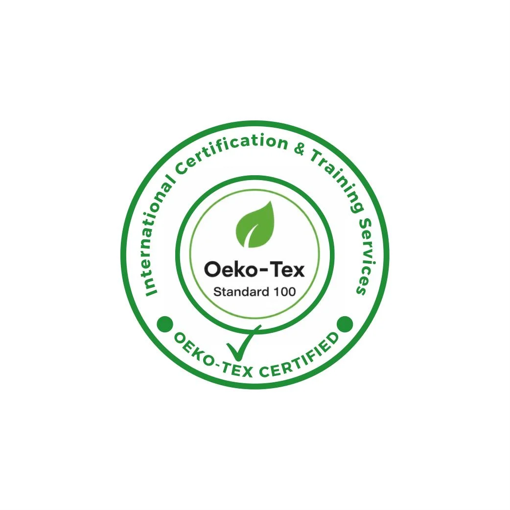 Illustrative graphic: OEKO-TEX certification mark (not for verification)
